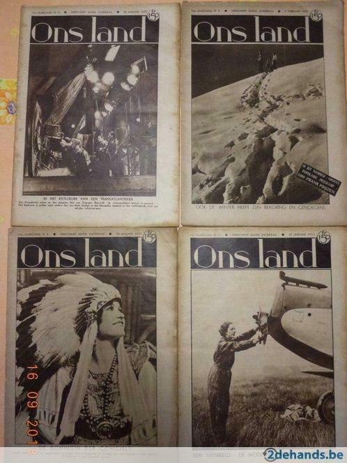 Weekblad ONS LAND. 9de jg. 1926-27 + 16de jg. 1933-34. Exc!, Verzamelen, Tijdschriften, Kranten en Knipsels, Ophalen of Verzenden