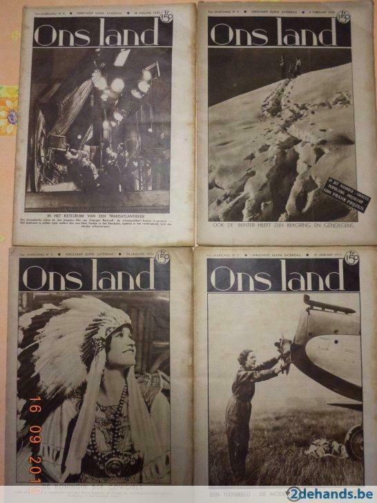 Weekblad ONS LAND. 9de jg. 1926-27 + 16de jg. 1933-34. Exc!, Collections, Revues, Journaux & Coupures, Enlèvement ou Envoi