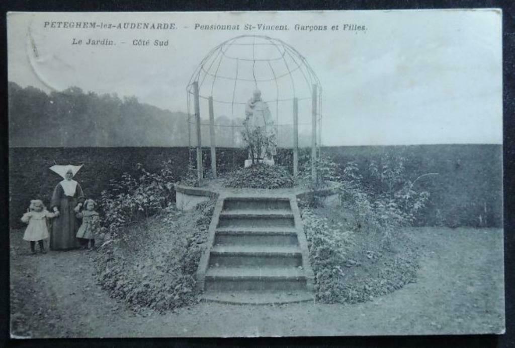 Carte Postale Peteghem-lez-Audenarde Pensionnat St-Vincent, Enlèvement ou Envoi, Avant 1920, Affranchie, Flandre Orientale