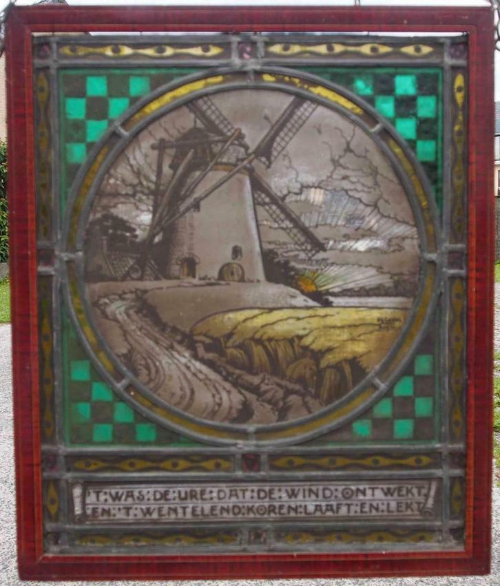 Prachtig Glasraam De Coene Kortrijk Decoene Courtrai ArtDeco, Motoren, Accessoires | Overige, Ophalen of Verzenden