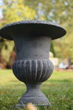 Vasque en fonte patinée grise (la paire), Jardin & Terrasse, Enlèvement ou Envoi, Moins de 25 cm, Comme neuf, Autres matériaux