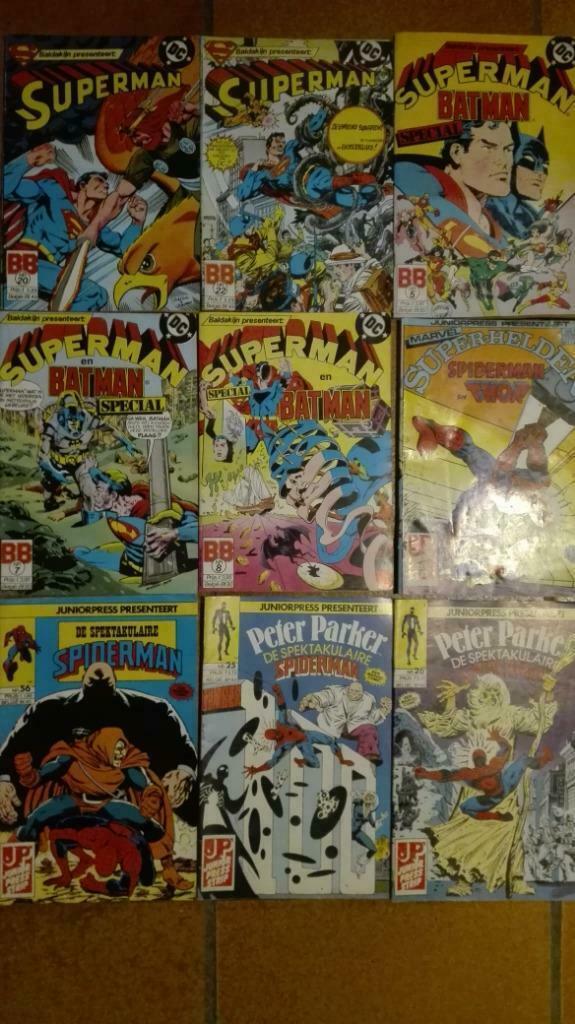 64) 9 comics van oa spiderman en superman, Boeken, Stripverhalen, Gelezen, Meerdere stripboeken, Ophalen of Verzenden