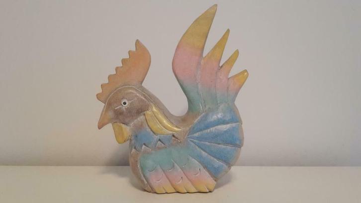 Houten haan in pastelkleuren, Huis en Inrichting, Woonaccessoires | Overige, Ophalen of Verzenden