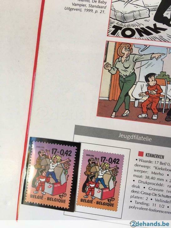 Filatelieboek belgie 2000 hc + postzegel kiekeboe + dossier, Boeken, Stripverhalen, Nieuw, Verzenden