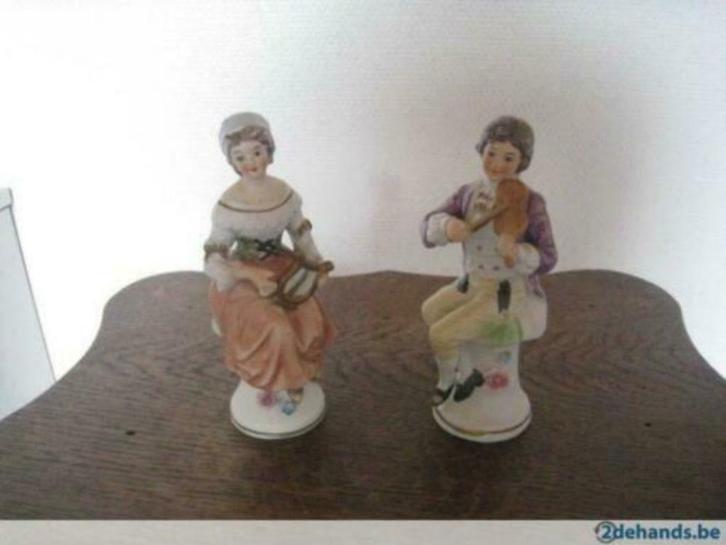 Biscuit koppel muzikantjes, Antiek en Kunst, Kunst | Beelden en Houtsnijwerken, Ophalen of Verzenden
