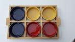 Plateau bois à 6 ramequins en poterie, Ophalen, Nieuw, Kom(men), Effen