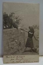 Carte postale ancienne 1902 avec un homme punissant !!, Affranchie, Autres thèmes, Enlèvement ou Envoi, Avant 1920