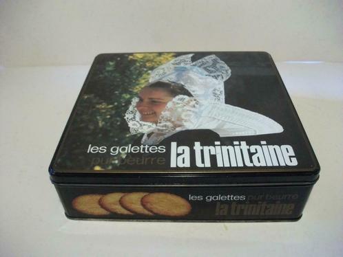Retro blikken koekjesdoos 'les galettes la trinitaine', Verzamelen, Blikken, Zo goed als nieuw, Koek(jes), Overige merken, Verzenden