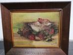 De Coninck C, oud schilderij "schaal met aardbeien", Antiek en Kunst, Ophalen