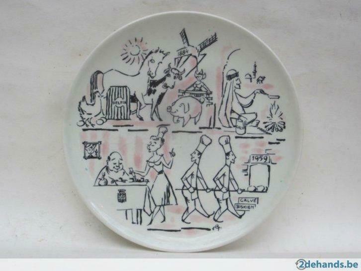 Leuk retro bordje - Calvé - Goedewaagen Nederland - 1959, Antiek en Kunst, Curiosa en Brocante