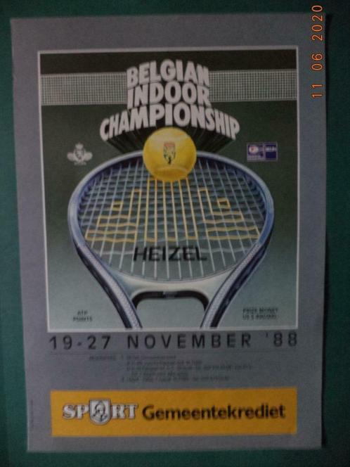 Affiche: Tennis: ''Belgian Indoor Championship Heizel'' 1988, Sports & Fitness, Sports & Fitness Autre, Comme neuf, Enlèvement ou Envoi