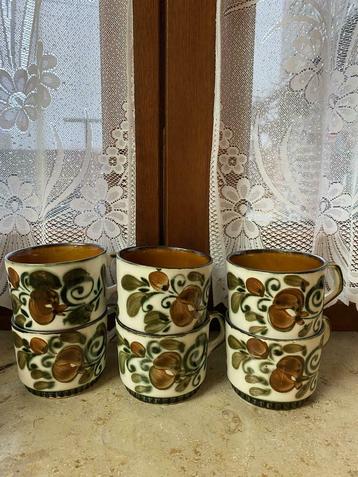 Lot de 6 anciennes tasses Boch (Argenteuil)