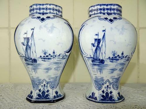 Antiek vaasje Petrus Regout 2x Antieke vaas curiosa kunst, Huis en Inrichting, Woonaccessoires | Vazen, Gebruikt, Overige kleuren
