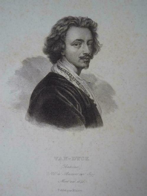 zelfportret Antoon Van Dyck ets gravure Blaizot (1740-1808), Antiek en Kunst, Kunst | Etsen en Gravures, Ophalen of Verzenden