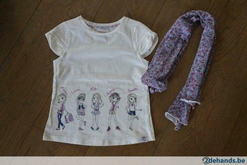 Shirt + sjaal - 122 - Majoral -Nieuwstaat!, Kinderen en Baby's, Kinderkleding | Maat 122, Gebruikt, Meisje, Shirt of Longsleeve