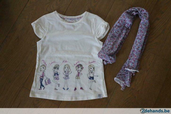 Shirt + sjaal - 122 - Majoral -Nieuwstaat!, Kinderen en Baby's, Kinderkleding | Maat 122, Gebruikt, Meisje, Shirt of Longsleeve