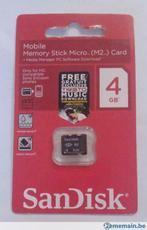 SanDisk Carte Memory Stick Micro (M2) 4GB neuf, Informatique & Logiciels, Mémoire RAM, Enlèvement ou Envoi, Neuf