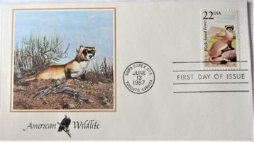 FDC- U.S.A.- AMERICAN WILDLIFE- BLACK-FOOTED FERRET, Enlèvement ou Envoi, Affranchi, Animal et Nature