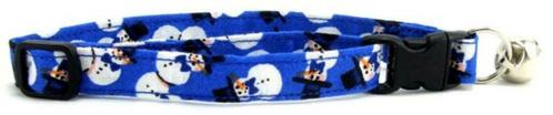 Donkerblauwe kattenhalsbandjes met sneeuwmannen, Dieren en Toebehoren, Katten-accessoires, Nieuw, Ophalen of Verzenden