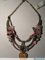 Ketting 46 cm, Handtassen en Accessoires, Kettingen, Ophalen of Verzenden, Nieuw, Roze, Zilver