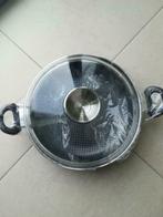 Nieuw grote wokpan met pyrex deksel 28 cm, Ophalen of Verzenden, Keramische plaat, Wok, Nieuw