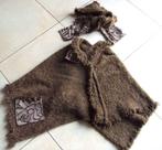 Ganteb's set met cape en sjaal, Zo goed als nieuw, Maat 38/40 (M), Bruin