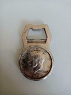 Amerikaanse chromen metalen flesopener JFK / Kennedy jaar 19, Ophalen of Verzenden, Gebruikt, Gebruiksvoorwerp