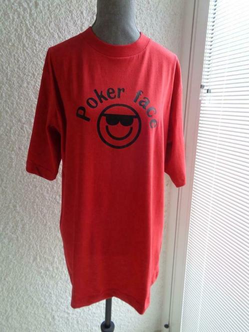 T-shirt rouge "POKER FACE". Taille M., Kleding | Dames, T-shirts, Zo goed als nieuw, Rood, Ophalen of Verzenden
