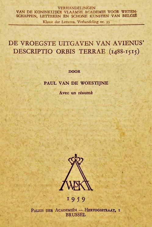 Vroegste uitgave van Avienus' Descriptio Orbis Terrae - 1959, Boeken, Atlassen en Landkaarten, Gelezen, Overige typen, Wereld