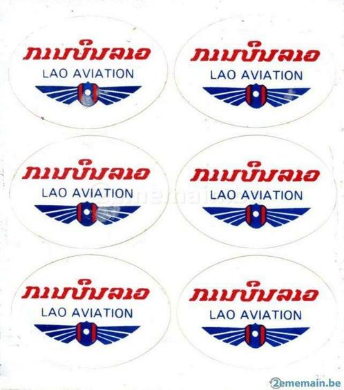Autocollant sticker Lao Aviation F183, Collections, Aviation, Utilisé, Enlèvement ou Envoi