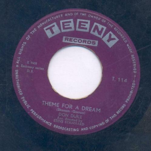 Don Duke – Theme for a dream / Are you sure - Single, CD & DVD, Vinyles Singles, Single, Pop, 7 pouces, Enlèvement ou Envoi