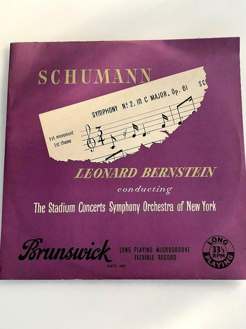 LP Schumann Bernstein Stadium Sym Orch New York 1954, CD & DVD, Vinyles | Classique, Utilisé, Classicisme, Orchestre ou Ballet