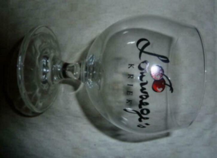 #M bier glas LOUWAEGE' S KRIEK brouwerij Louwaege Kortemark, Verzamelen, Glas en Drinkglazen, Nieuw, Bierglas, Ophalen of Verzenden