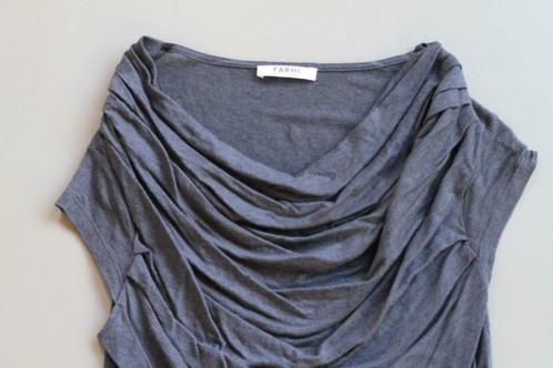 Antracietgrijze top Nicole Farhi, watervalhals, mt XS ruim, Vêtements | Femmes, Tops, Porté, Taille 36 (S), Gris, Manches courtes