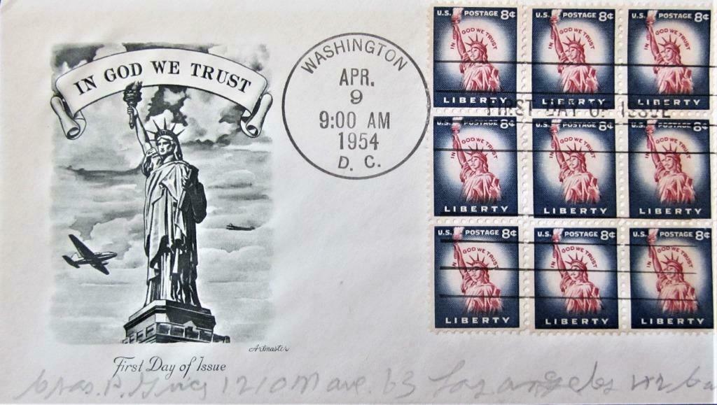 FDC - U.S.A.- KUNST- HET VRIJHEIDSBEELD, Ophalen of Verzenden, Gestempeld, Overige thema's