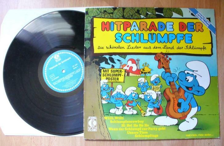 LP DE SMURFEN + SCHLEICH POSTER - SCHLUMPFE, Verzamelen, Smurfen, Zo goed als nieuw, Gebruiksvoorwerp, Verschillende Smurfen, Ophalen of Verzenden