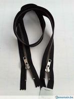 tirette-fermeture éclair noir double curseur 70 cm métalliqu, Hobby & Loisirs créatifs, Enlèvement ou Envoi, Neuf