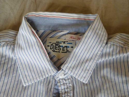 Wit overhemd gevoerd Diesel Blue S, Kinderen en Baby's, Kinderkleding | Maat 158, Zo goed als nieuw, Jongen, Shirt of Longsleeve
