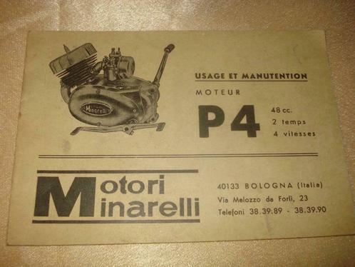 Motori Minarelli Ancien Manuel Usage & Manutention Moteur P4, Motoren, Handleidingen en Instructieboekjes, Overige merken, Ophalen of Verzenden