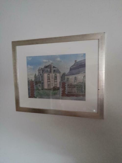 Mooie aquarel met zachte tinten (super aanbieding), Huis en Inrichting, Woonaccessoires | Lijsten, Zo goed als nieuw, Ophalen
