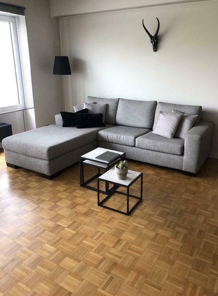 Zetel met longchair, Huis en Inrichting, Zetels | Zetels en Chaises Longues, Zo goed als nieuw, Stof, Ophalen of Verzenden