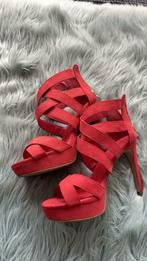Sandales rouges à talons hauts Taille 37, Comme neuf, Pimkie, Enlèvement ou Envoi, Chaussures à haut talons