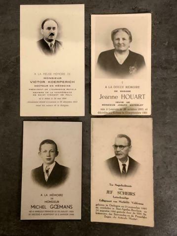 4 nécrologies avec photo de 1940 - 1962