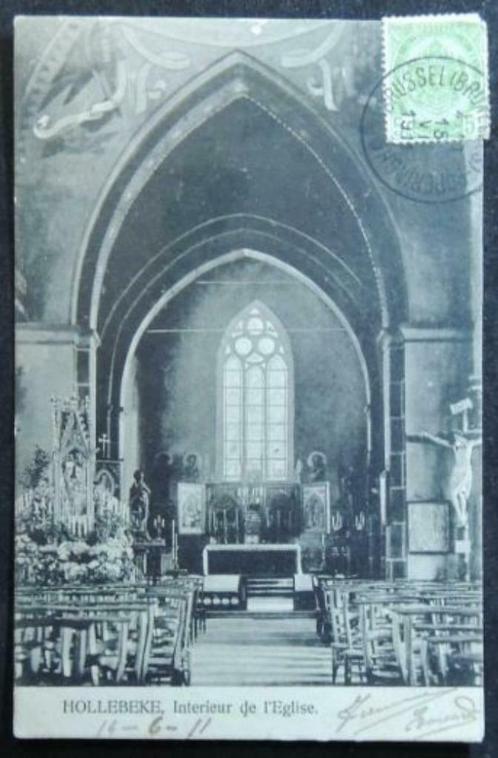Carte postale Hollebeke Intérieur de l’Eglise, Collections, Cartes postales | Belgique, Affranchie, Flandre Occidentale, Avant 1920