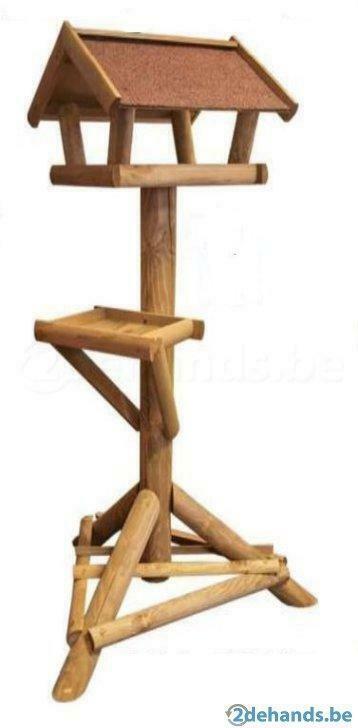 Voederhuis met voederplateau op voet Dakleer, Dieren en Toebehoren, Vogels | Toebehoren, Nieuw, Eten en Drinken, Ophalen