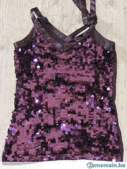 Débardeur Mango mauve taille S à paillettes, Vêtements | Femmes, T-shirts, Porté