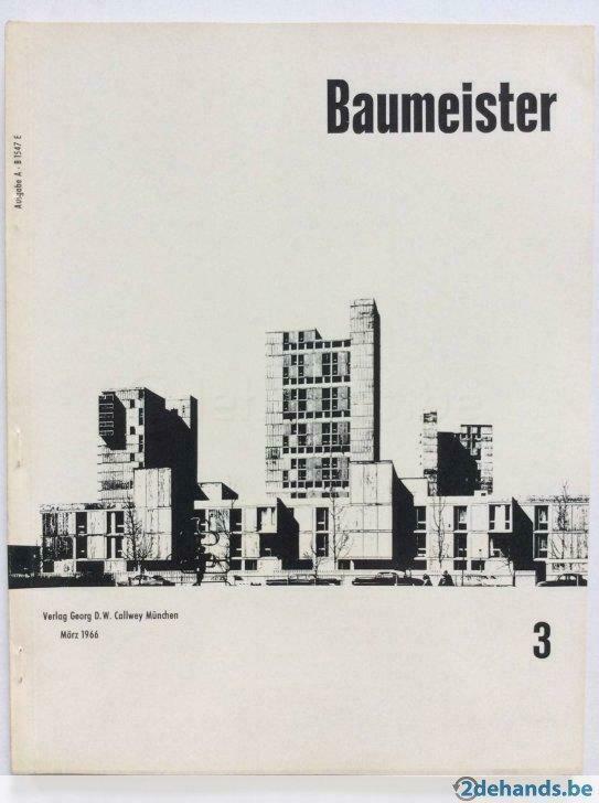 Baumeister 3 (Callwey, München, März 1966) architectuur, Livres, Journaux & Revues, Utilisé, Enlèvement ou Envoi