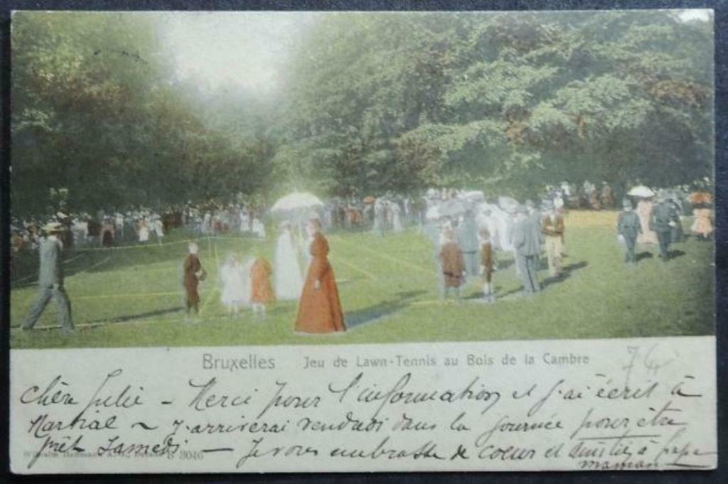 Carte postale Bruxelles Jeu de Lawn Tennis Bois de la Cambre, Enlèvement ou Envoi, Avant 1920, Affranchie, Bruxelles (Capitale)