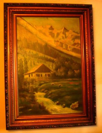 Olieverf schilderij Landschap in Oostenrijk, Enlèvement, Utilisé, 50 à 75 cm, Peinture