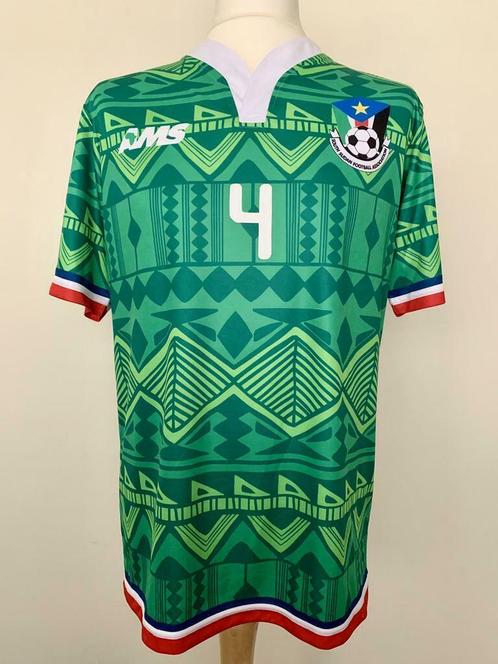 Maillot football South Sudan 2016-2017 away #4 match worn, Sports & Fitness, Football, Utilisé, Maillot, Taille L